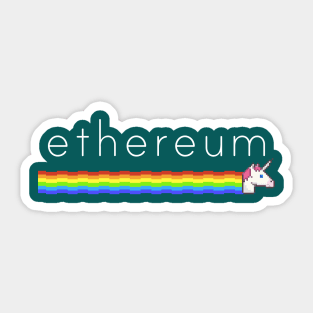 Ethereum unicorn - ETH rainbow Sticker